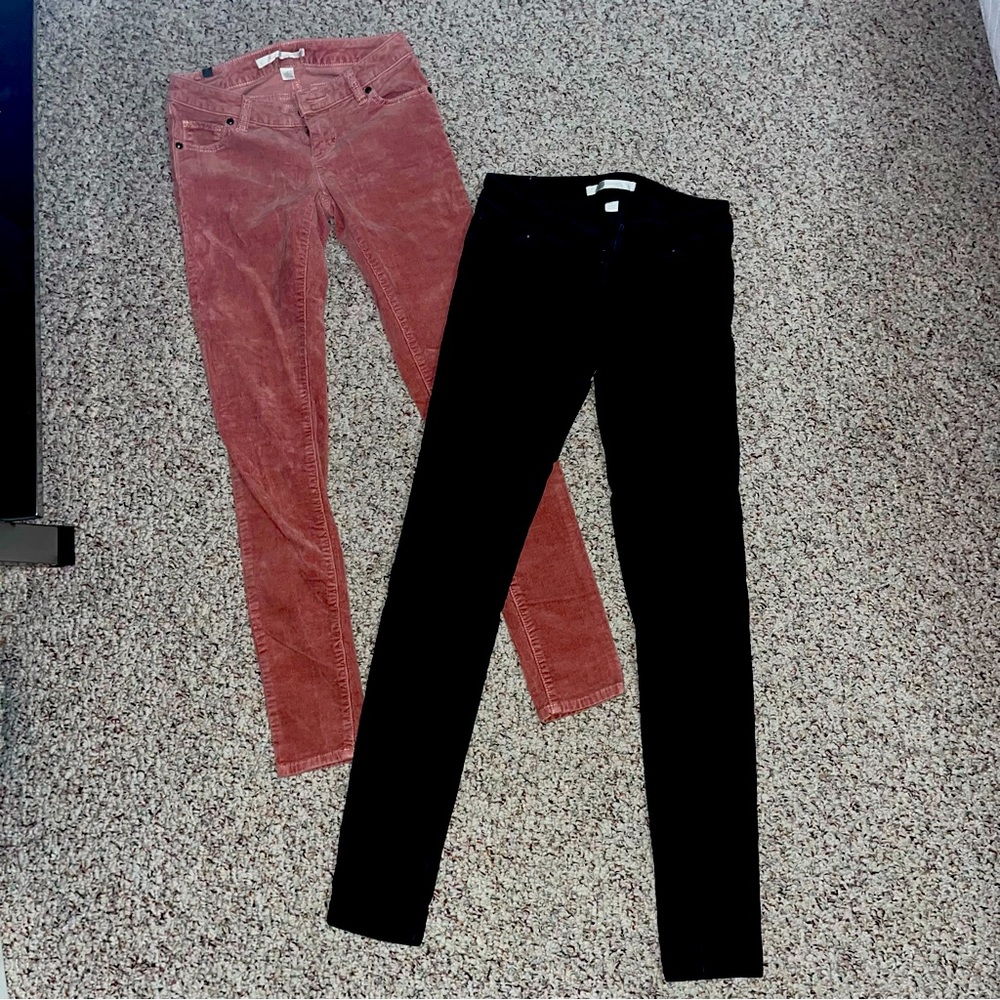 LC Lauren Conrad | *BUNDLE* Corduroy Skinny Pants Women’s Size 2 Navy & Salmon